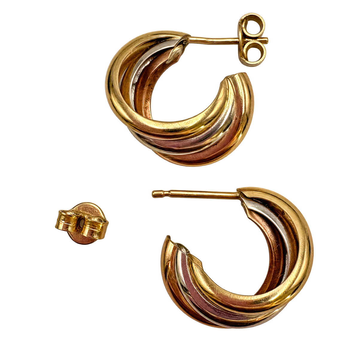Boucles d'oreilles Créoles en 3 ors