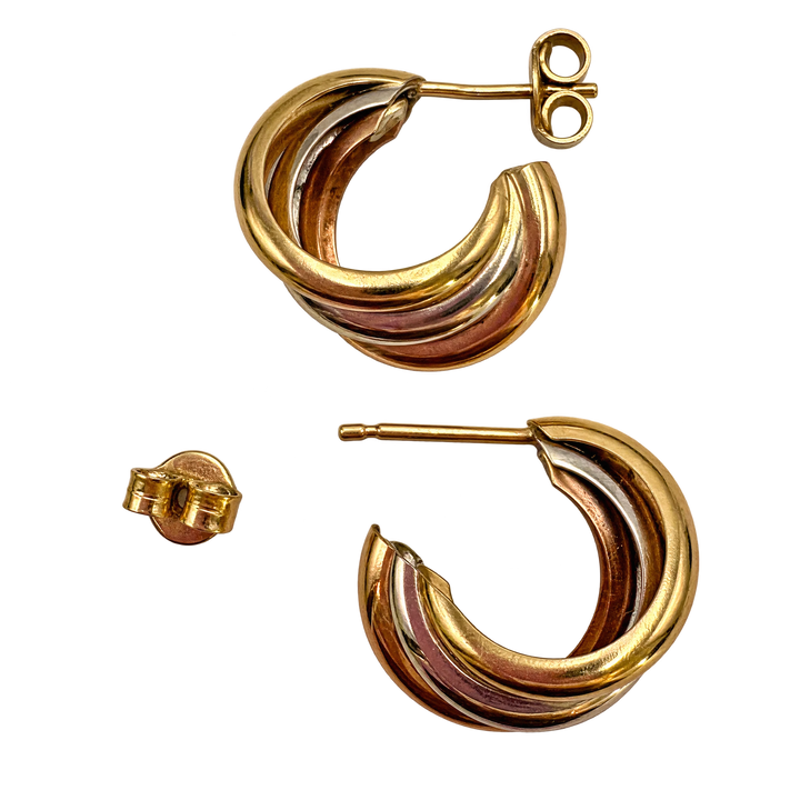 Boucles d'oreilles Créoles en 3 ors