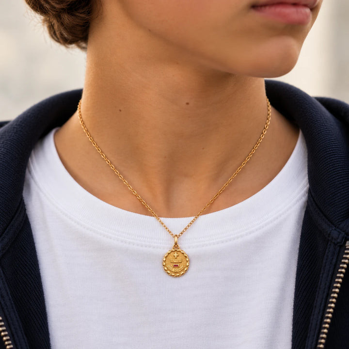 Augis Pendentif + qu'hier - que demain or et Rubis