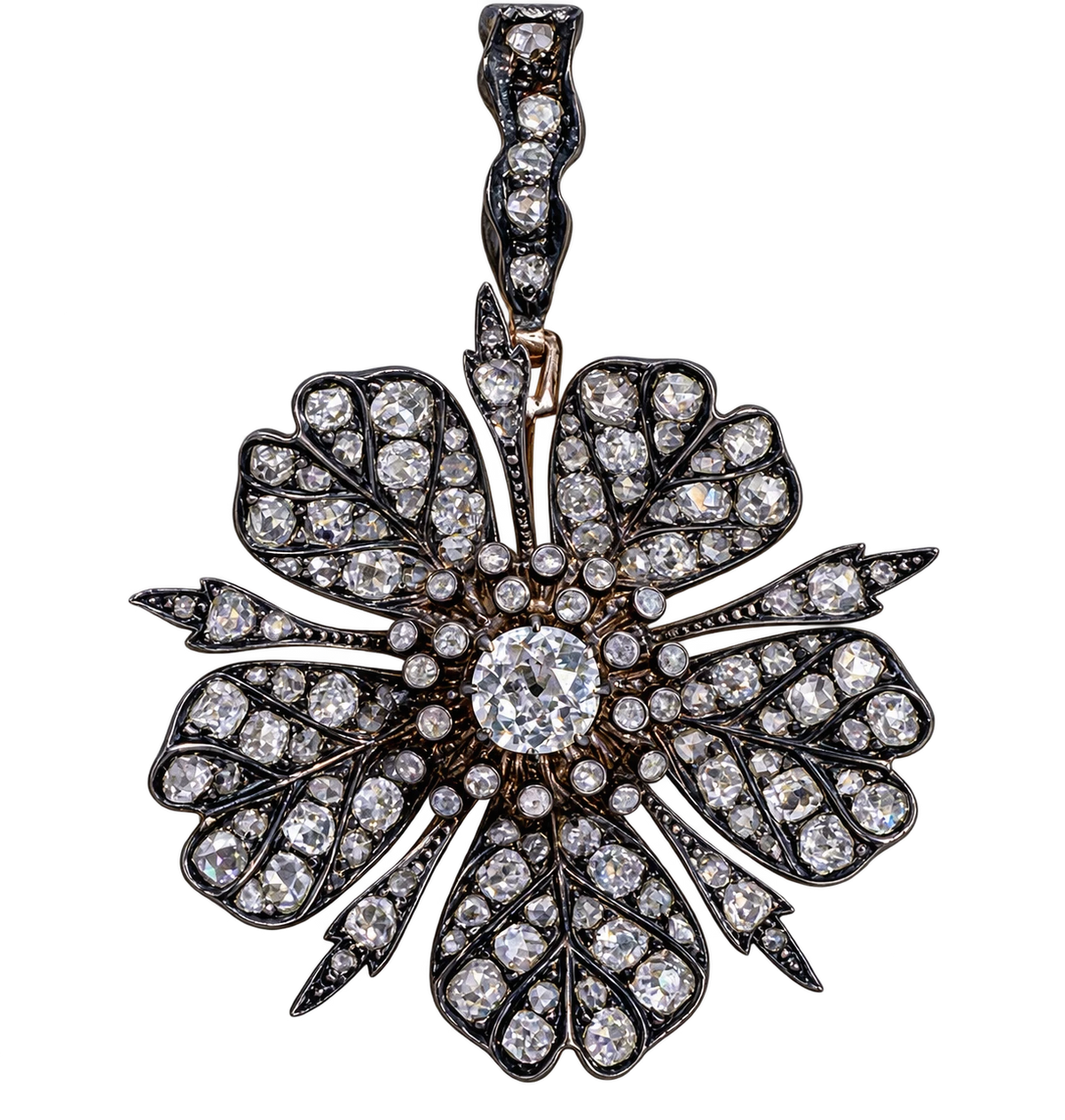 Collier or & argent belle époque