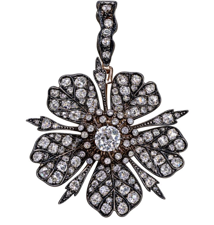 Collier or & argent belle époque