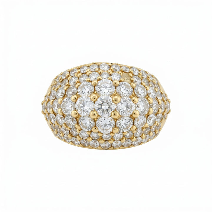 Non signée Bague Or jaune et Diamant pavage