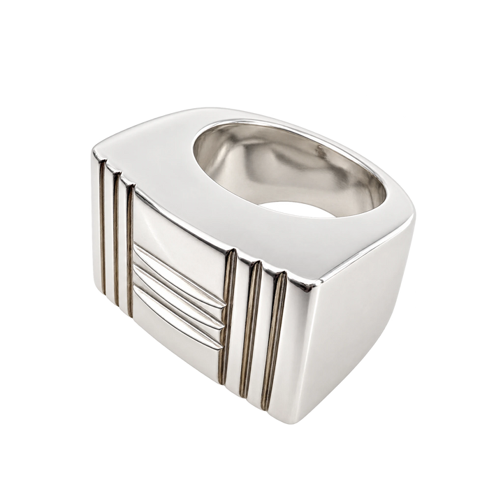 Hermès Bague Kelly Lock argent