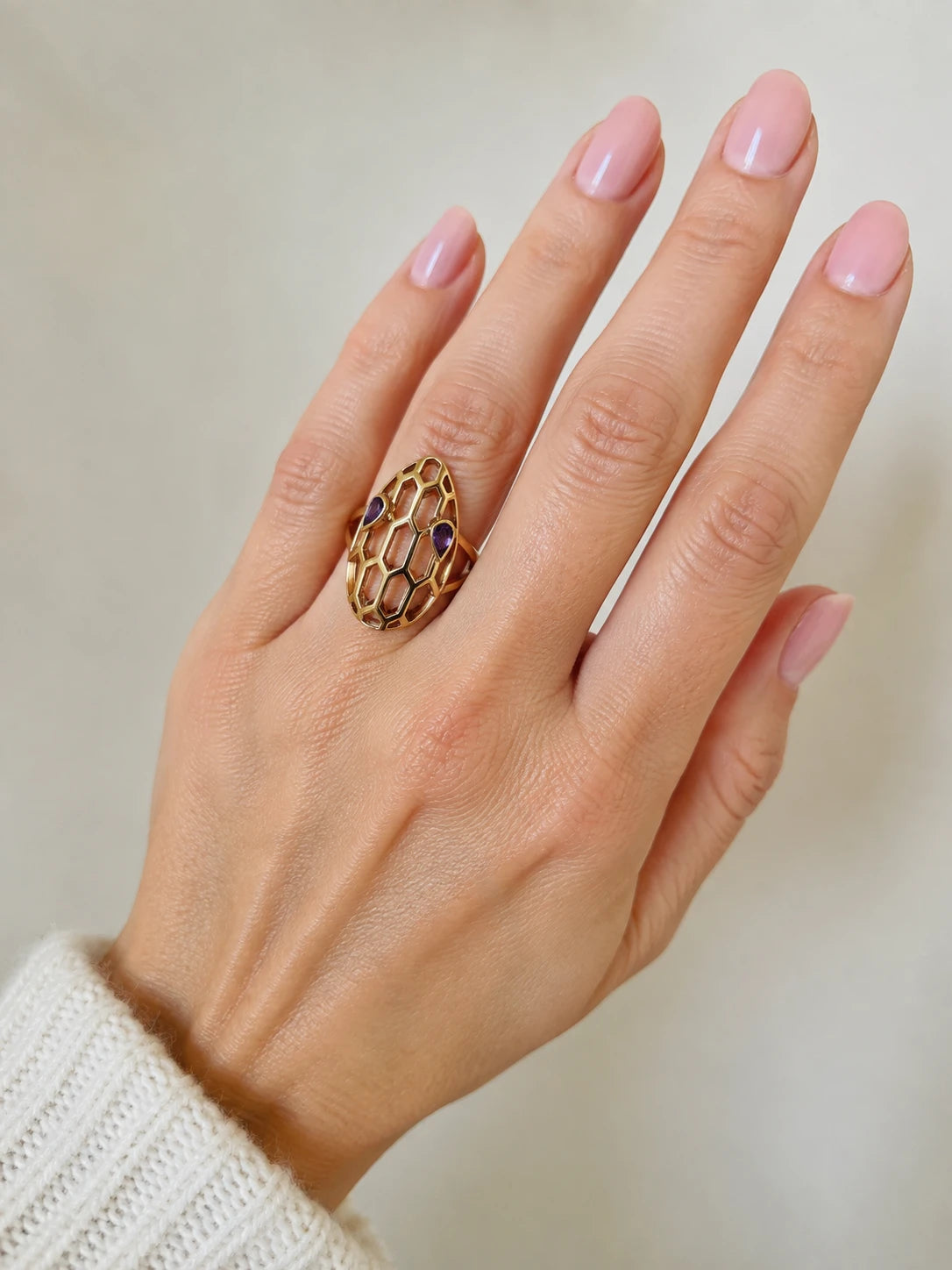 Bulgari Bague Serpenti or et Améthyste