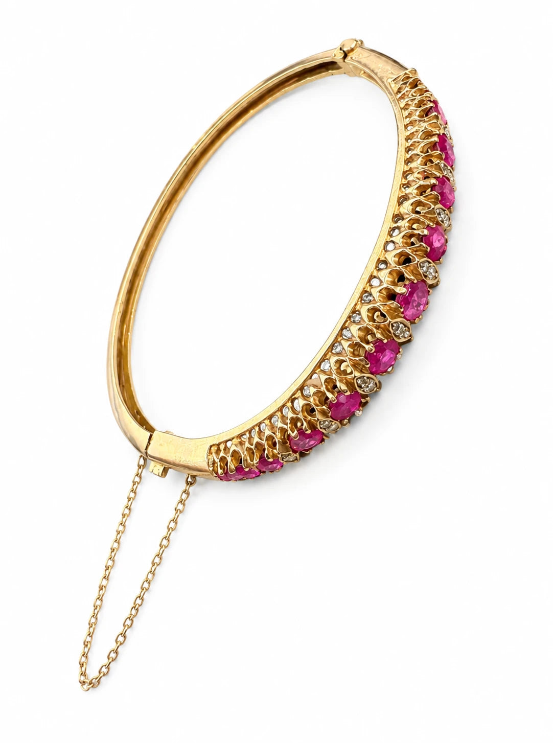 Bracelet or et Saphir rose