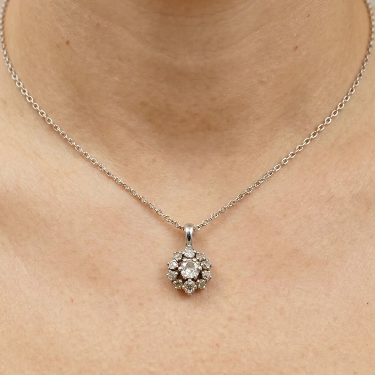 Pendentif platine et Diamants