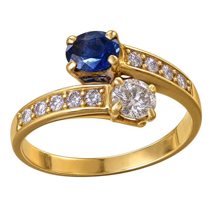 Bague or et Saphir