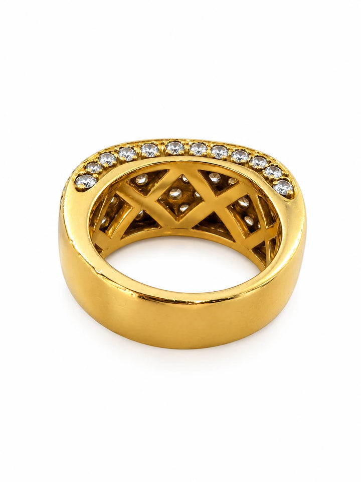 Bague or et Diamant pavage