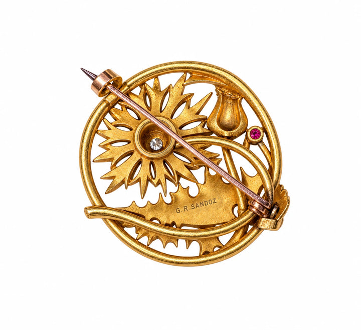 G. R. Sandoz Broche or et Diamant