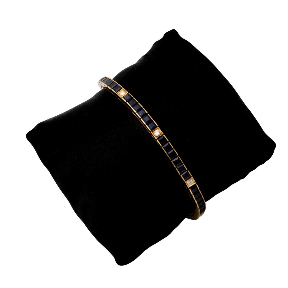 Omega Bracelet or et Pavé de saphirs