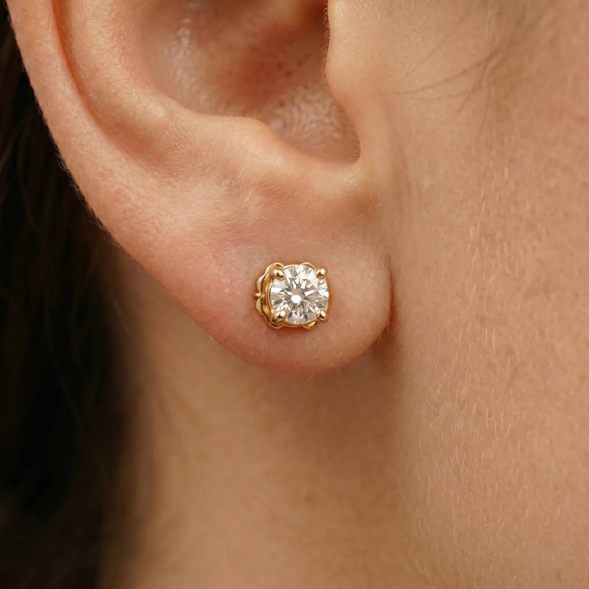 Boucles d'oreilles Or jaune et Diamant