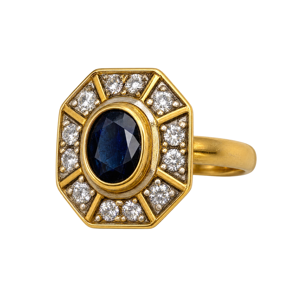 Bague or et Saphir