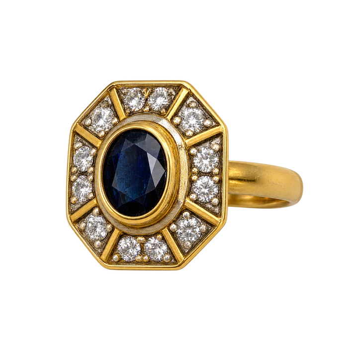 Bague or et Saphir