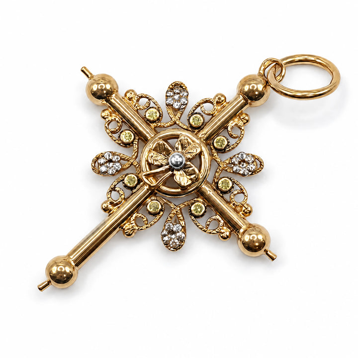 Pendentif croix or