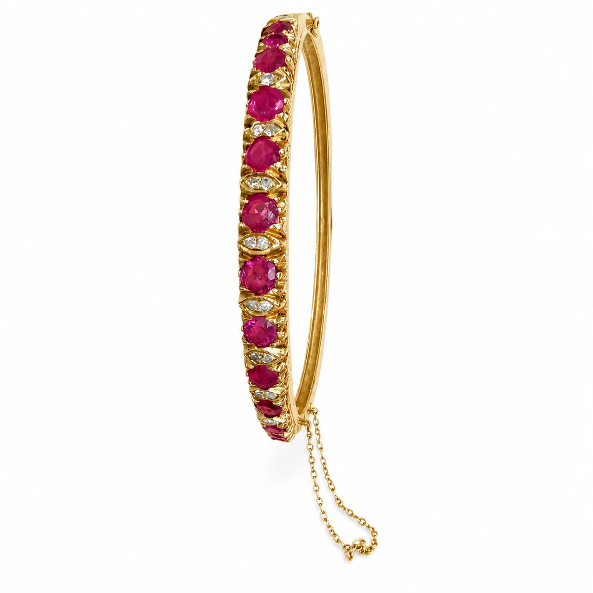 Bracelet or et Saphir rose