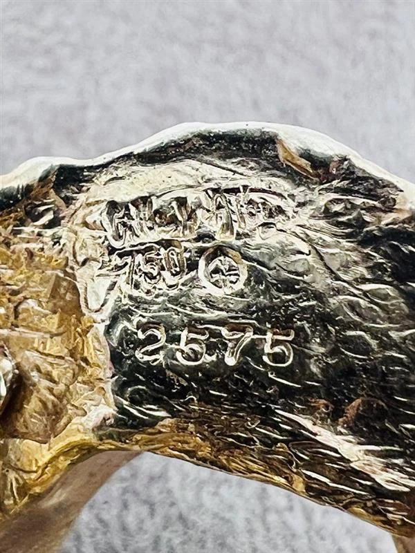 Gilbert Albert Broche Or jaune et Oeil de tigre