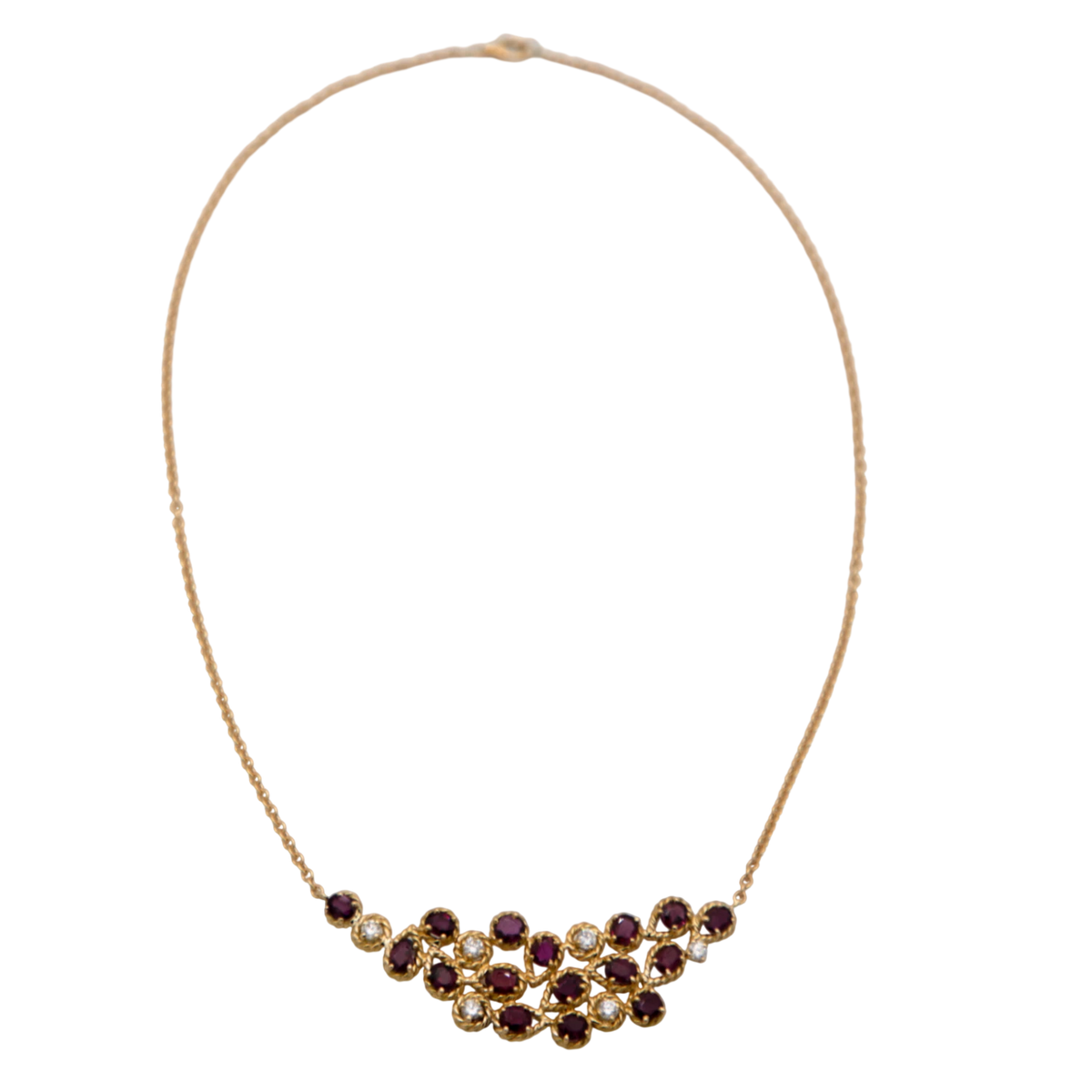 Collier Or jaune et Rubis
