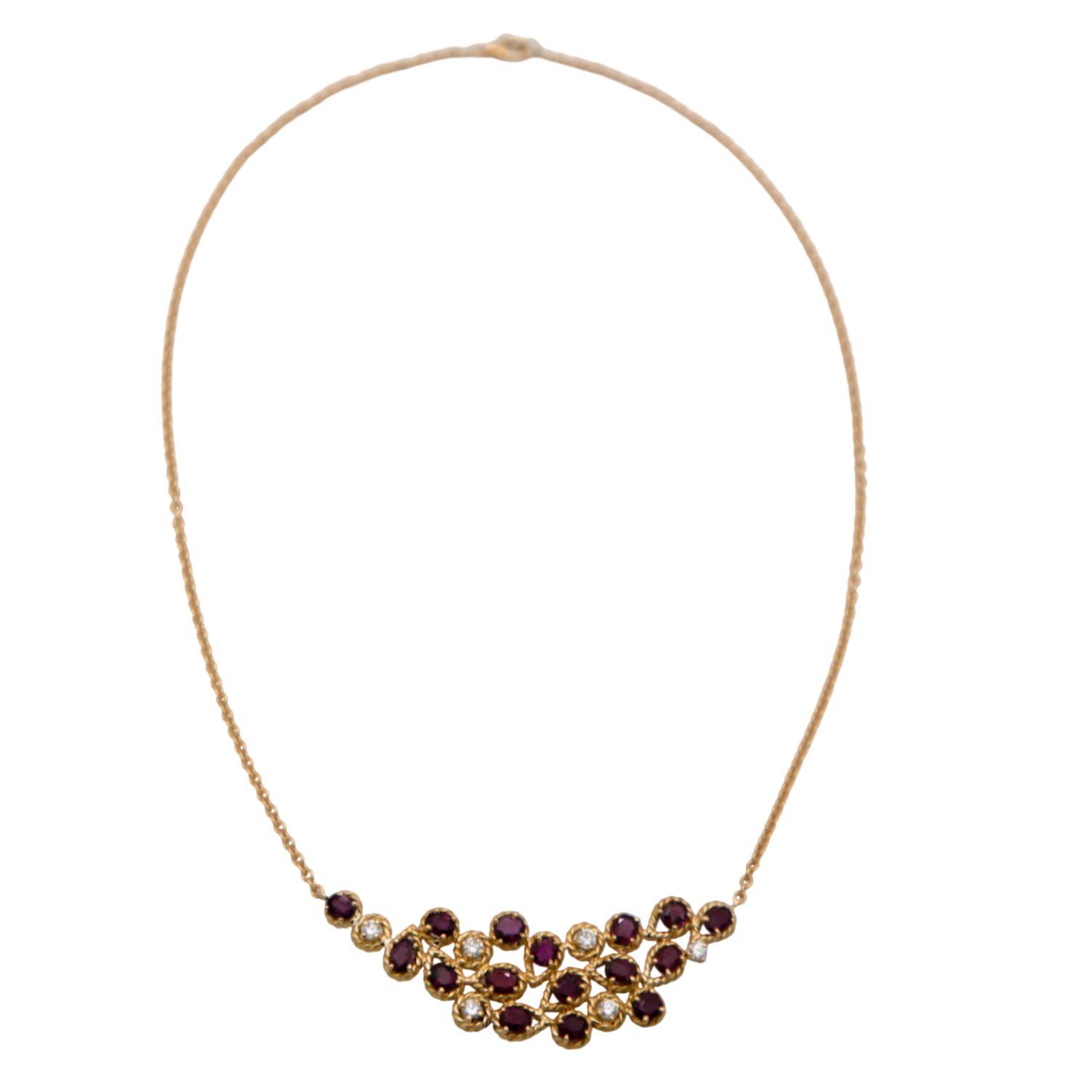 Collier Or jaune et Rubis