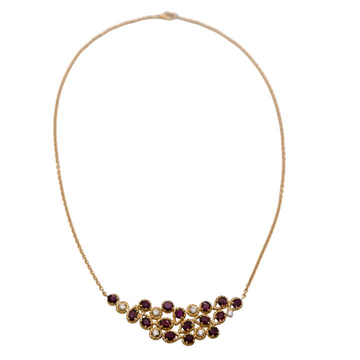 Collier Or jaune et Rubis
