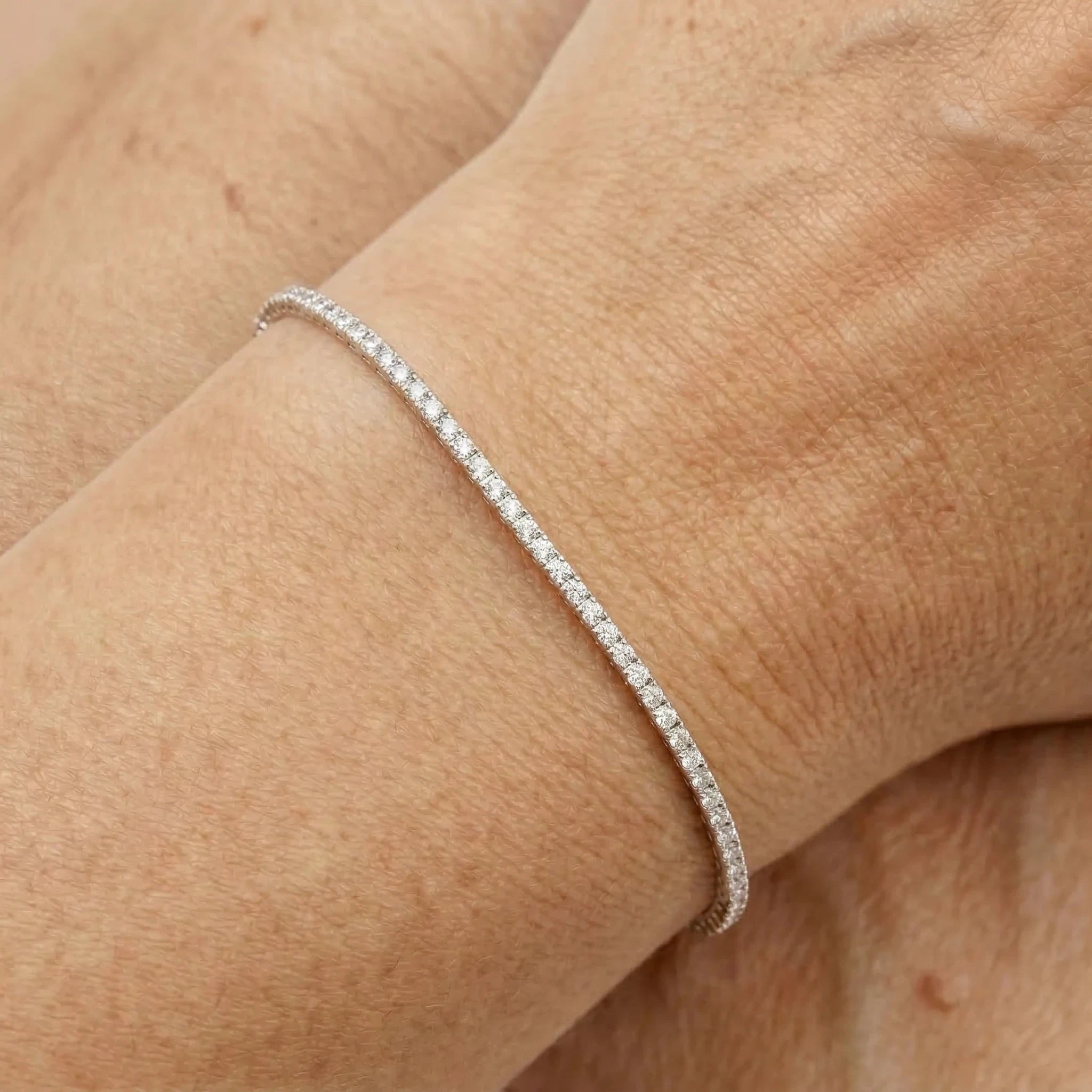 Bracelet Or blanc et Diamant pavage