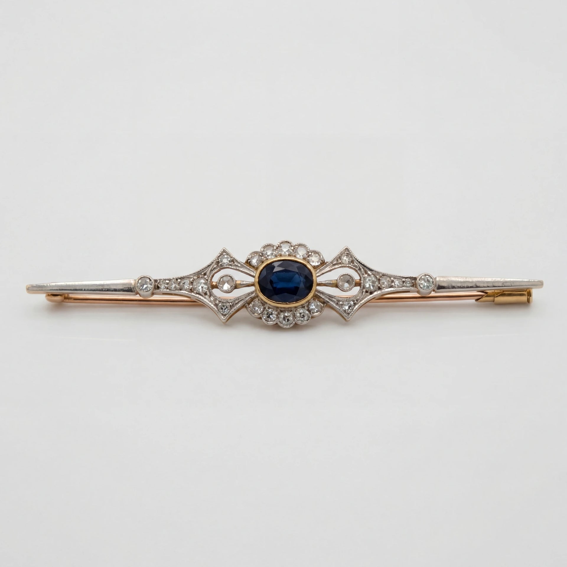 Broche Platine et Pierre