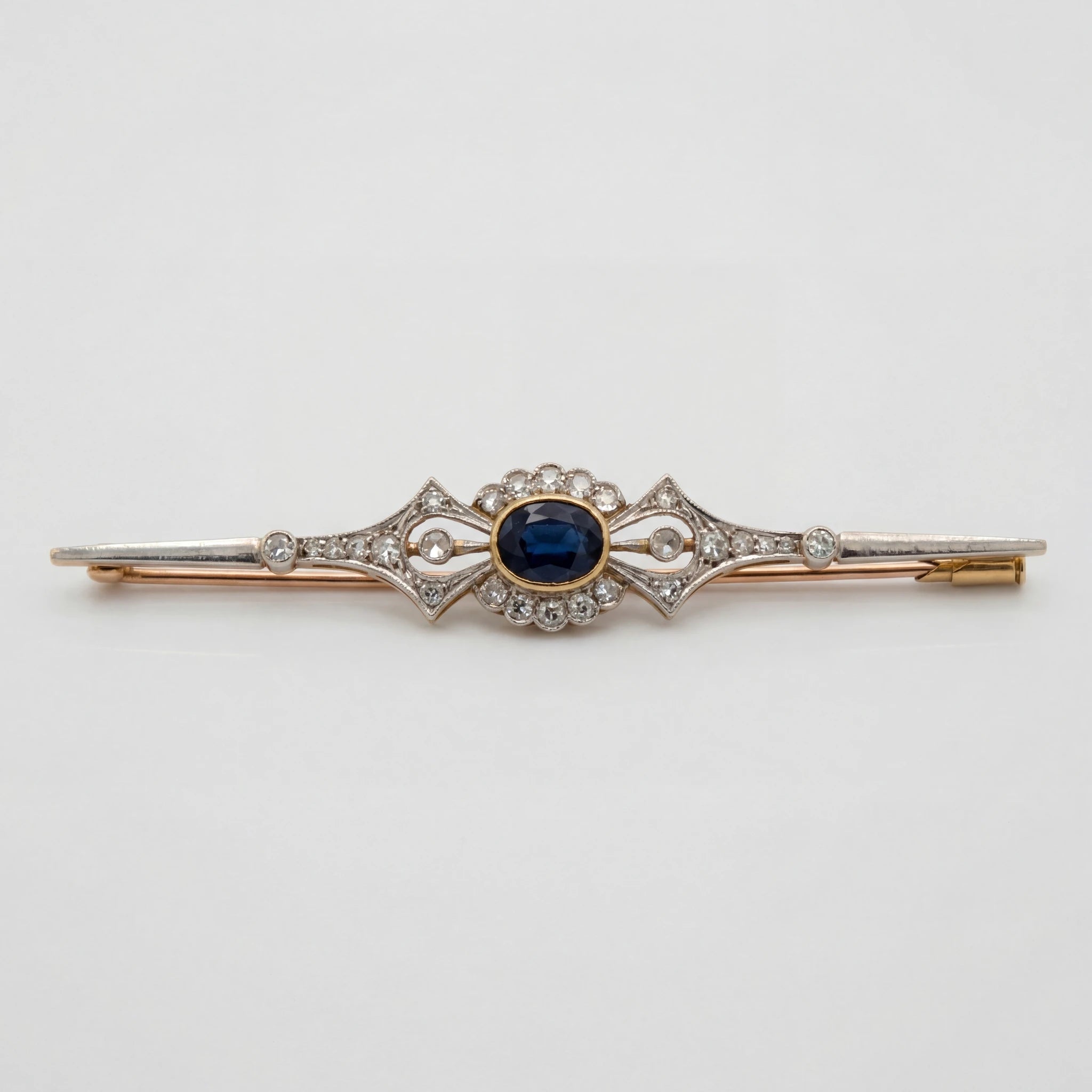 Broche Platine et Pierre