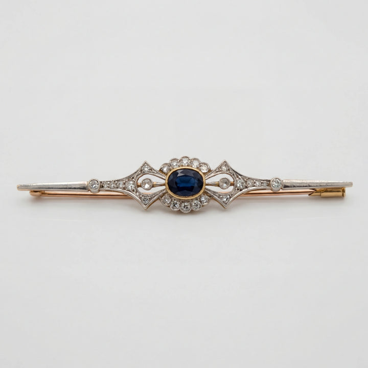 Broche Platine et Pierre