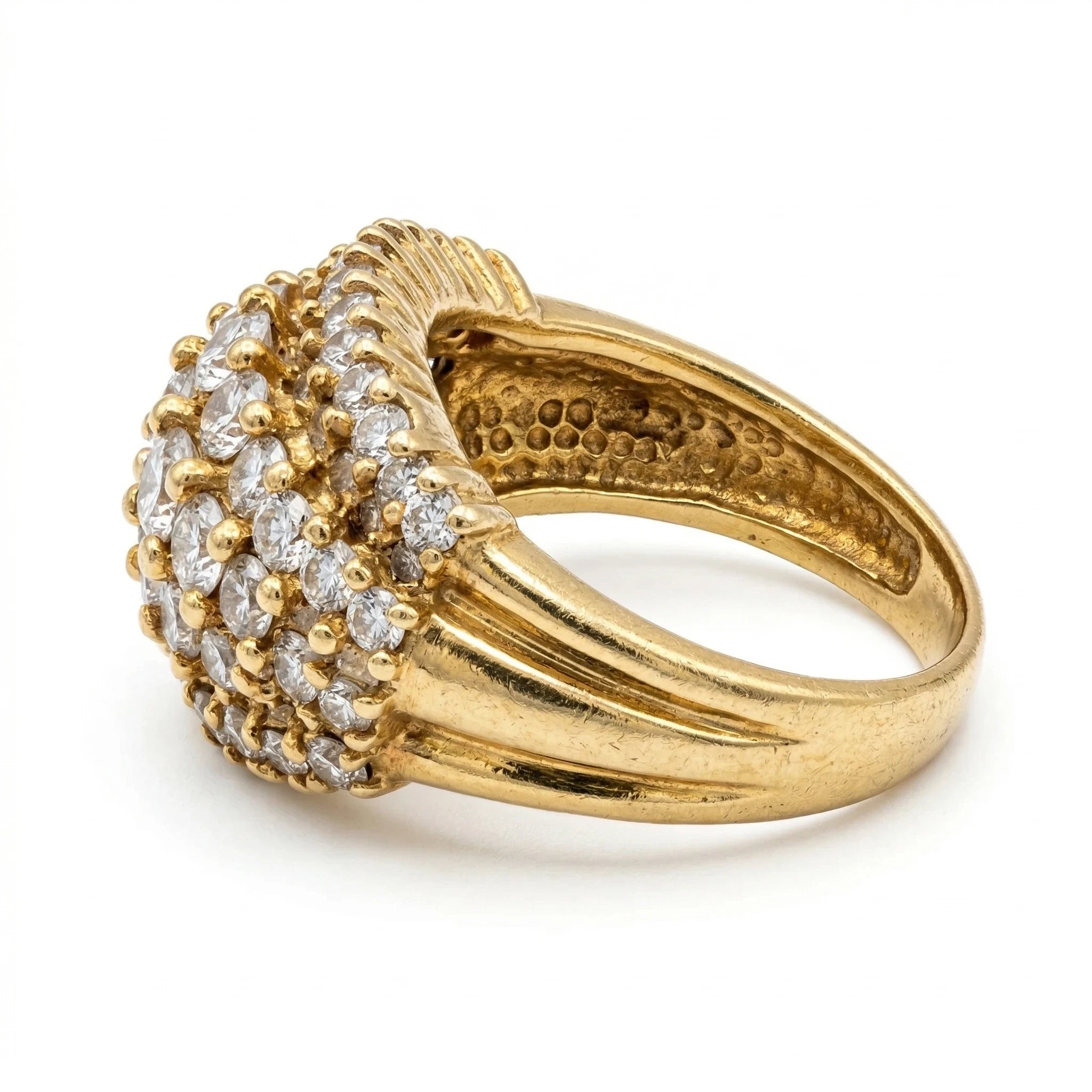 Non signée Bague Or jaune et Diamant pavage