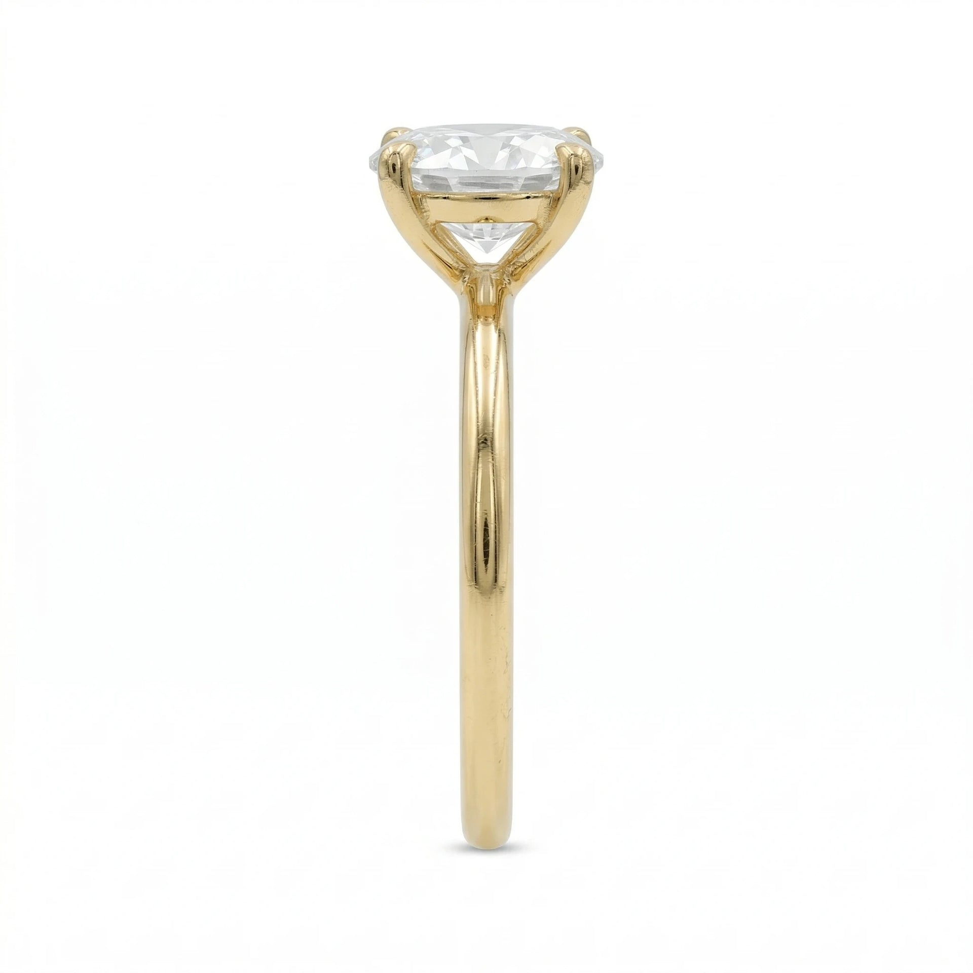 Bague Or jaune et Diamant de synthèse