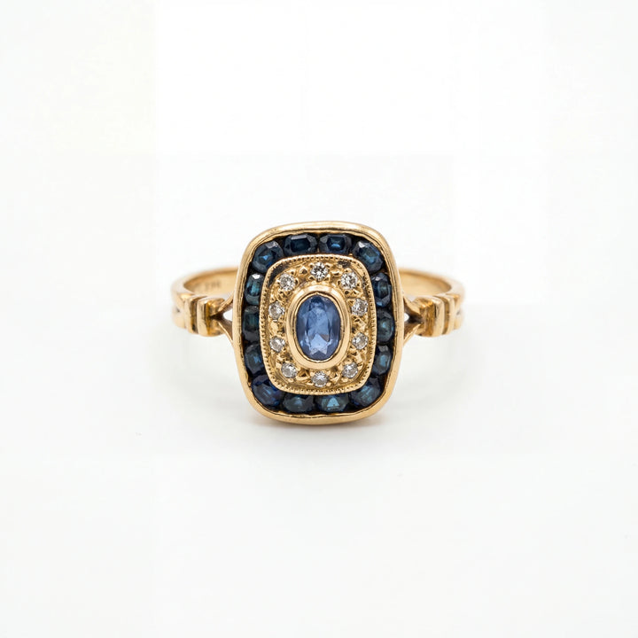 Bague Or jaune et Saphir
