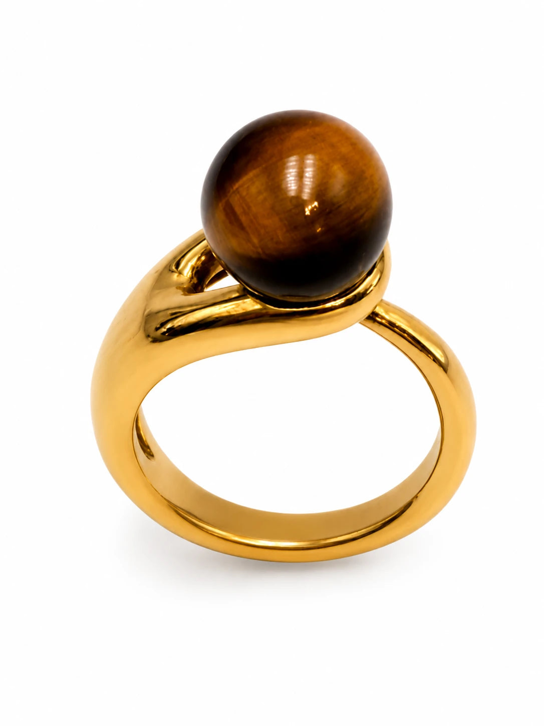 Boucheron Bague Or jaune et Oeil de tigre