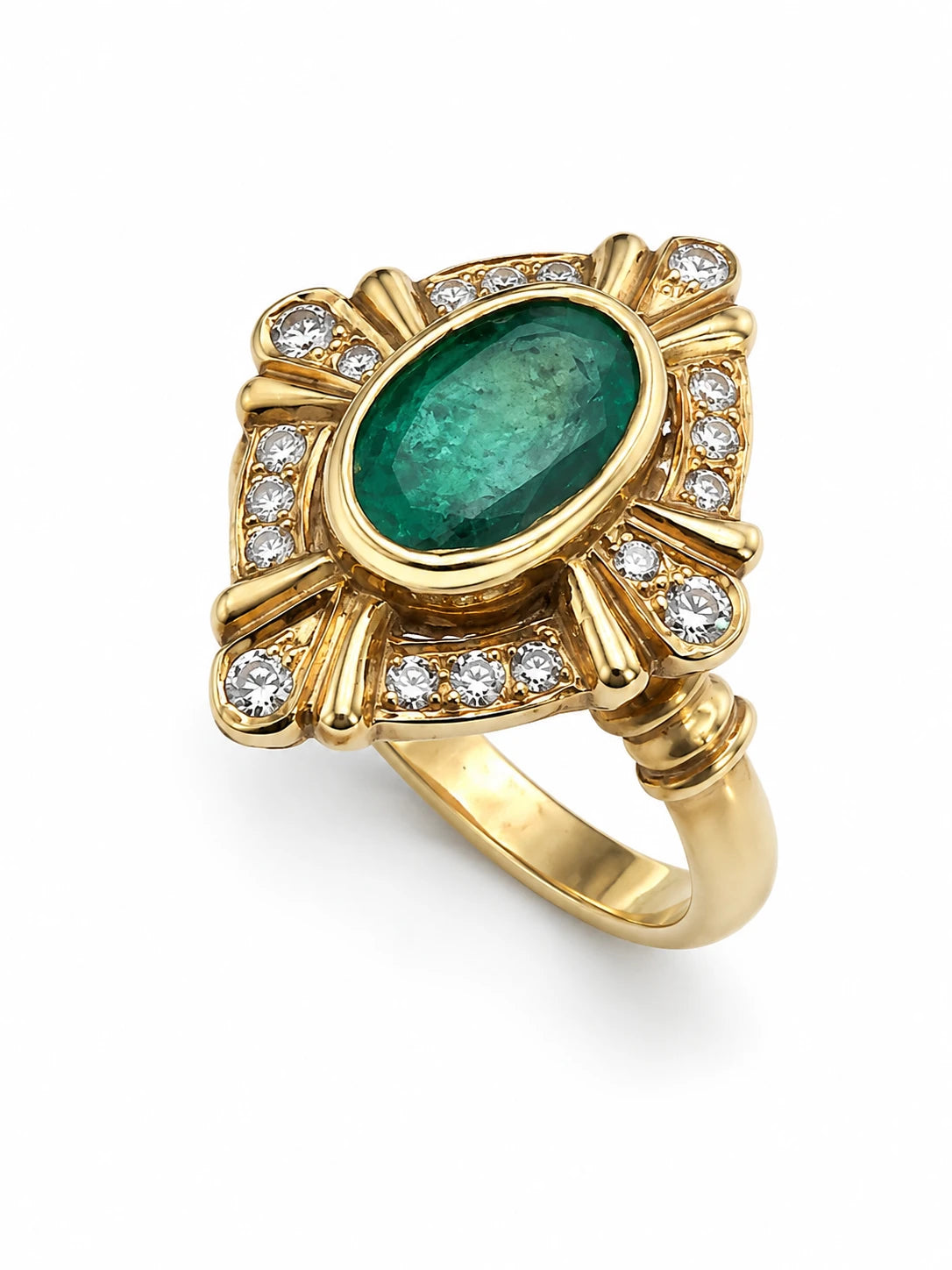 Bague Or jaune et Émeraude