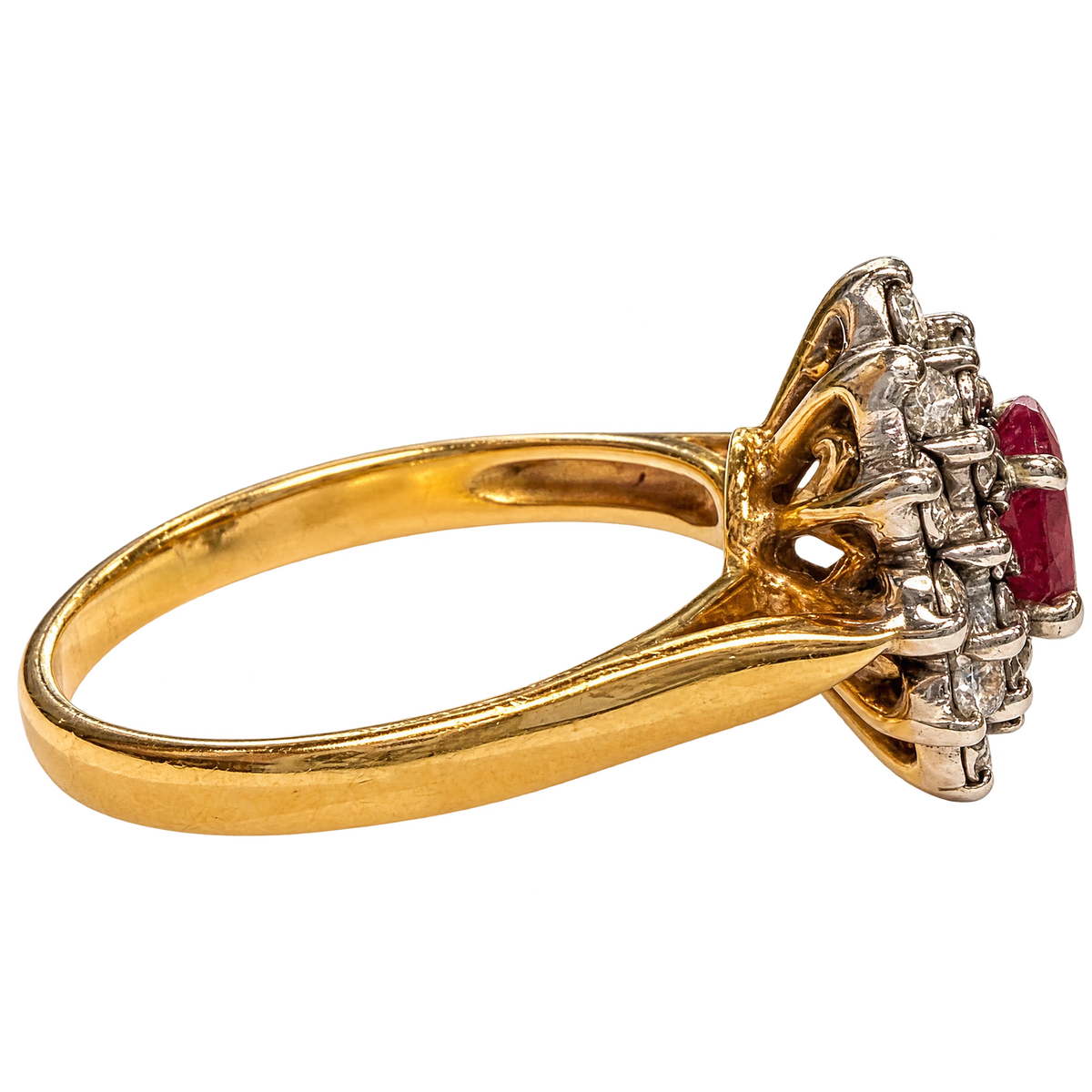 Bague or rubis