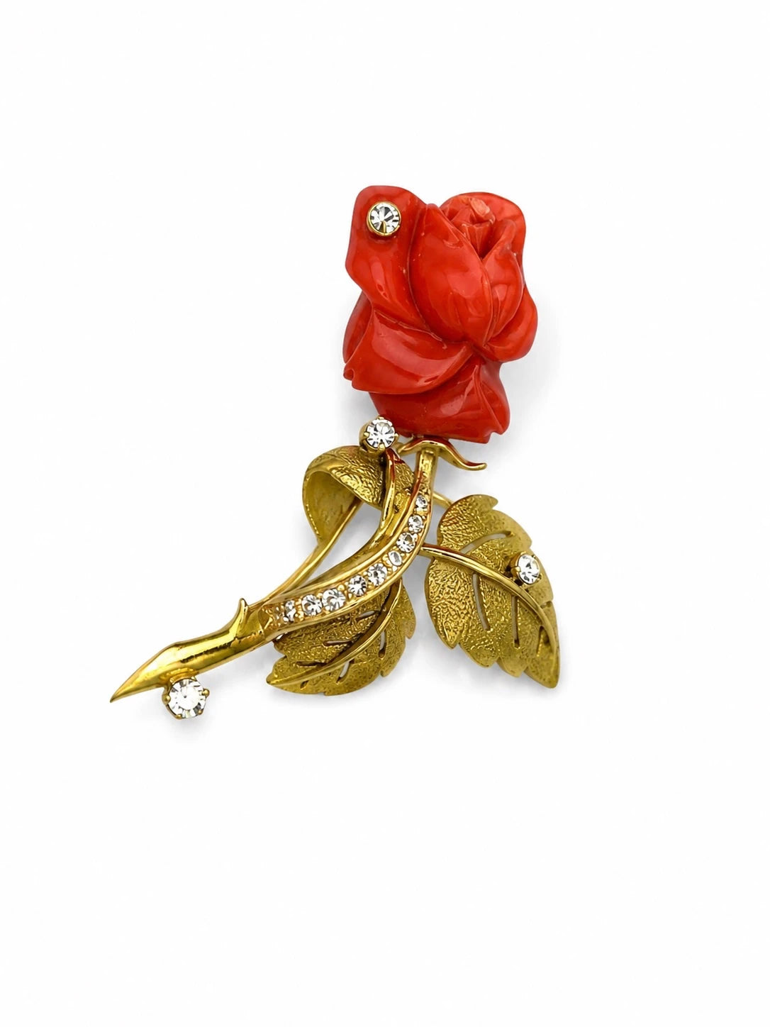 Broche or et Corail
