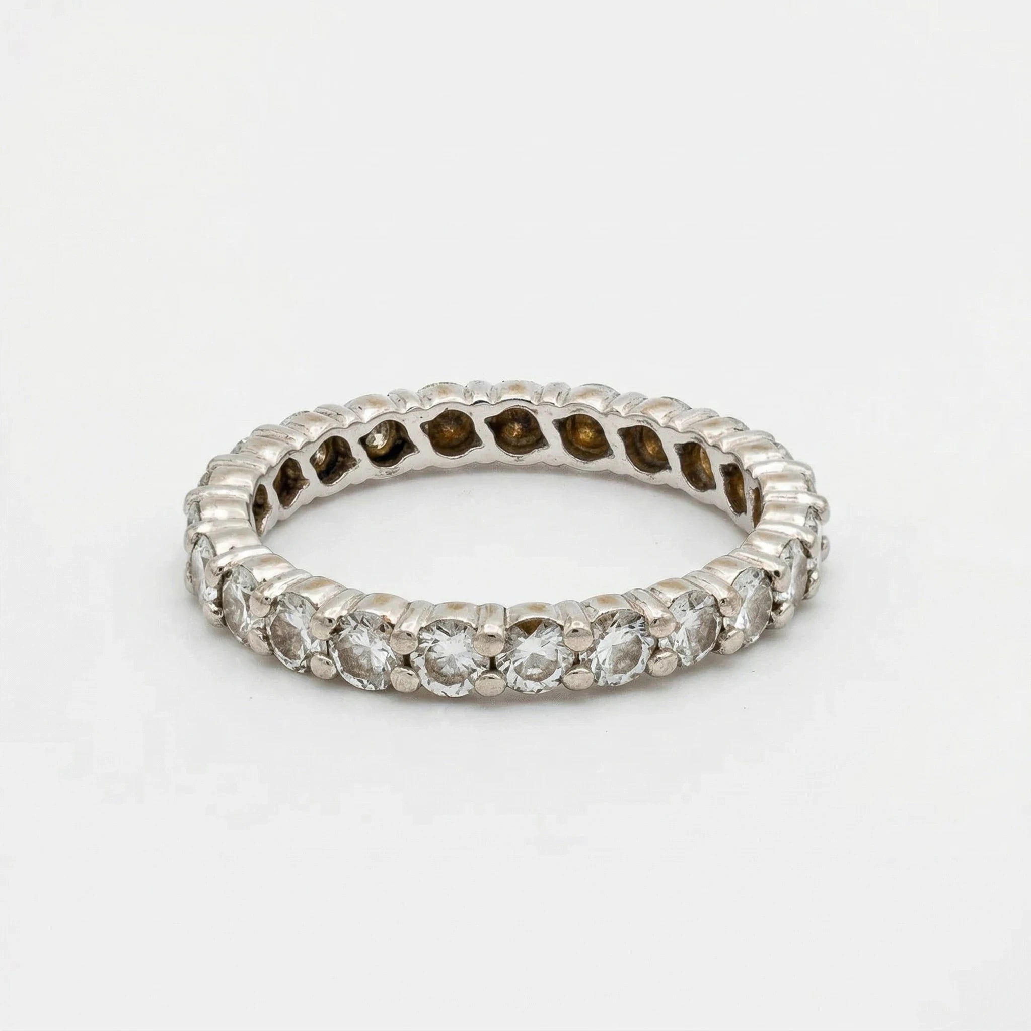 Bague Or blanc et Diamant pavage