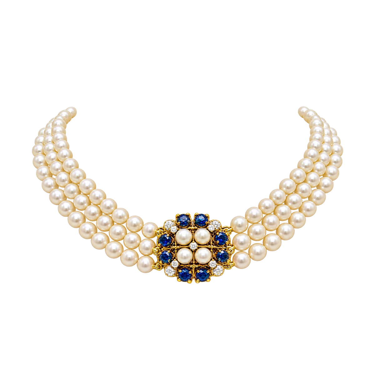 Collier or et Perles