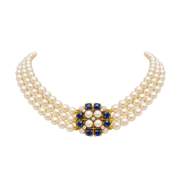 Collier or et Perles