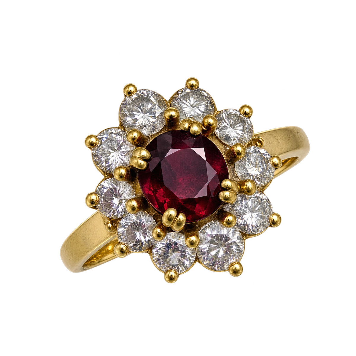 Bague or et Rubis diamants