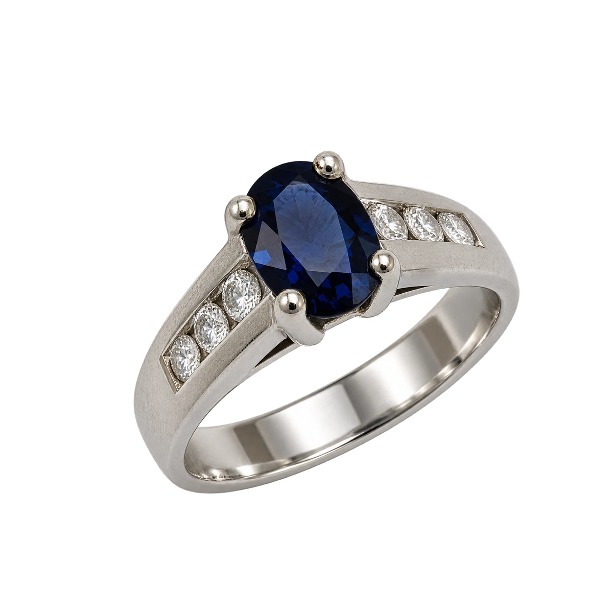 Bague solitaire or et Saphir