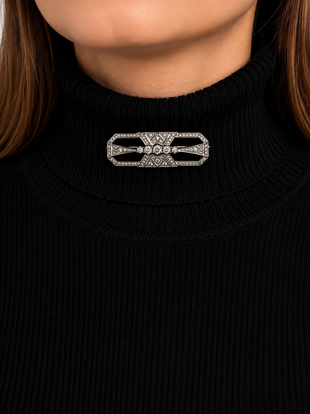 Broche platine et Diamants