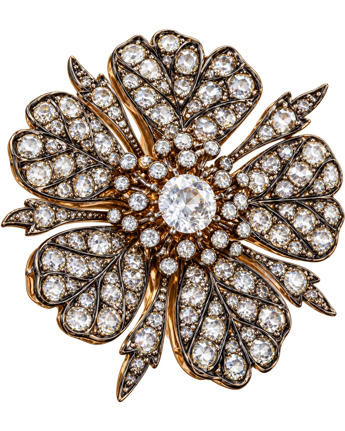 Collier or & argent belle époque