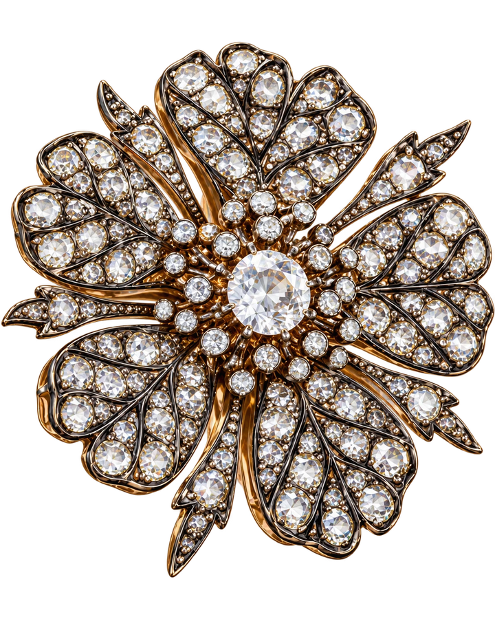 Collier or & argent belle époque