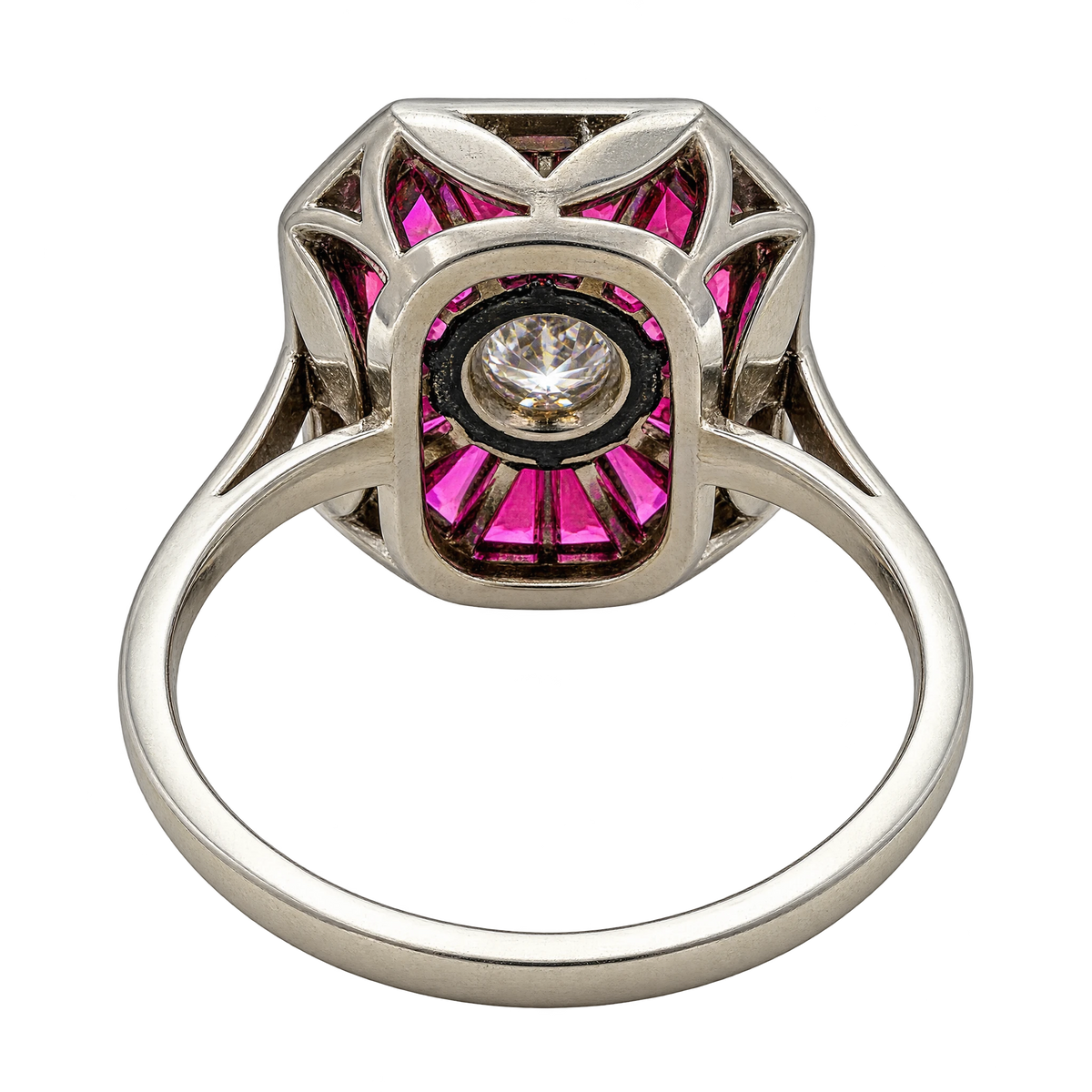 Bague or Diamant et rubis