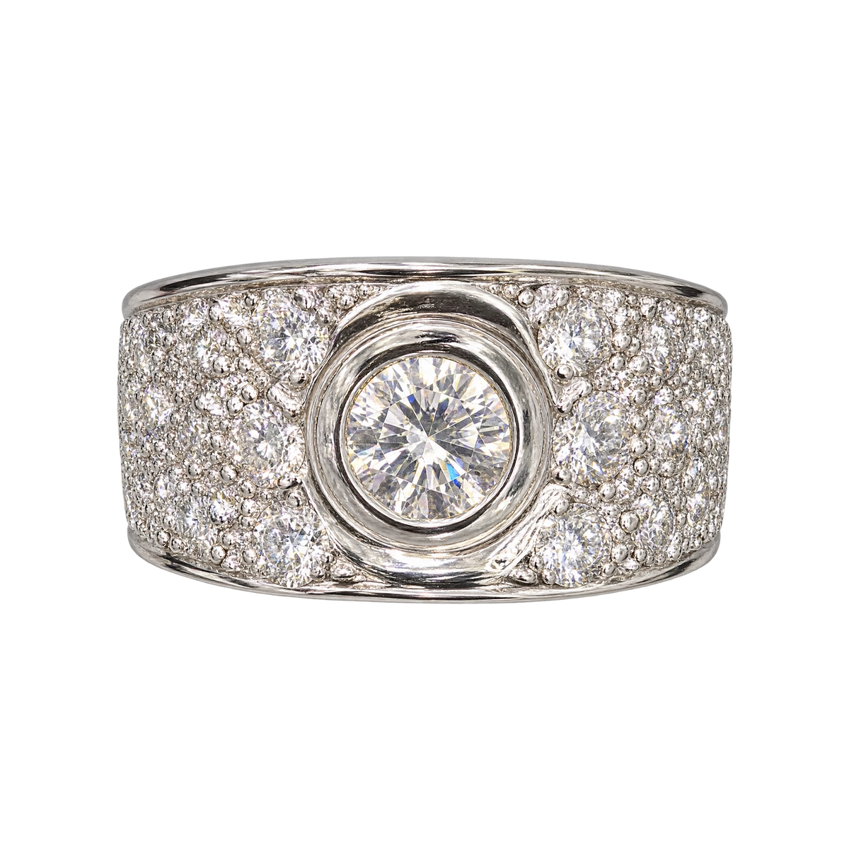 Bague or et Diamant pavage