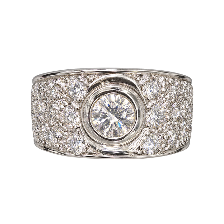 Bague or et Diamant pavage
