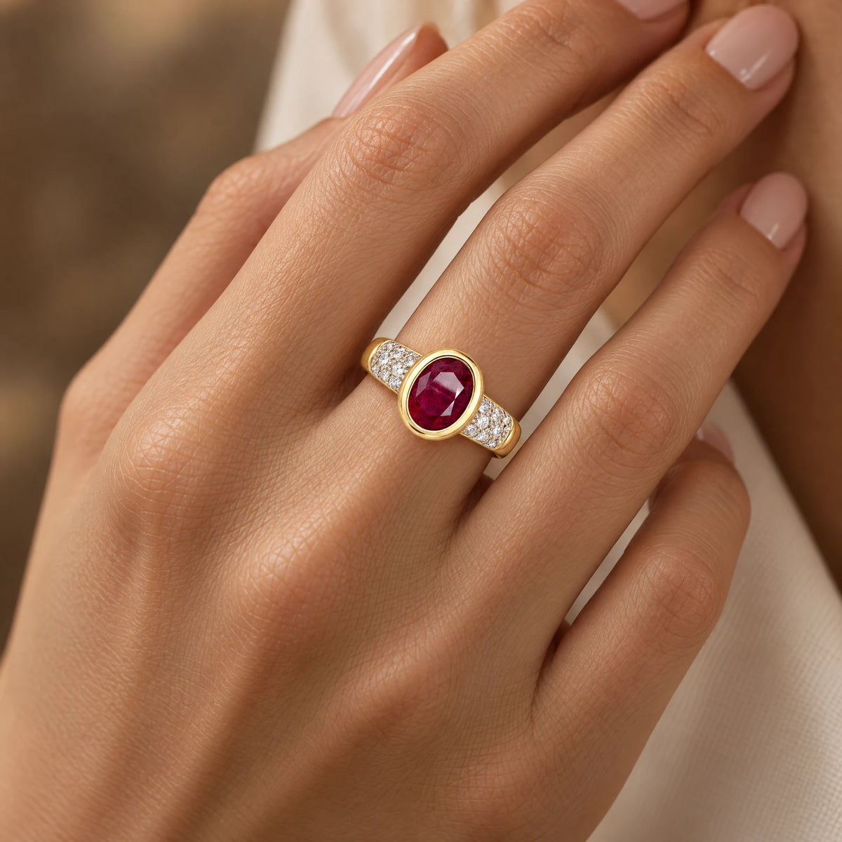 Bague or et Rubis
