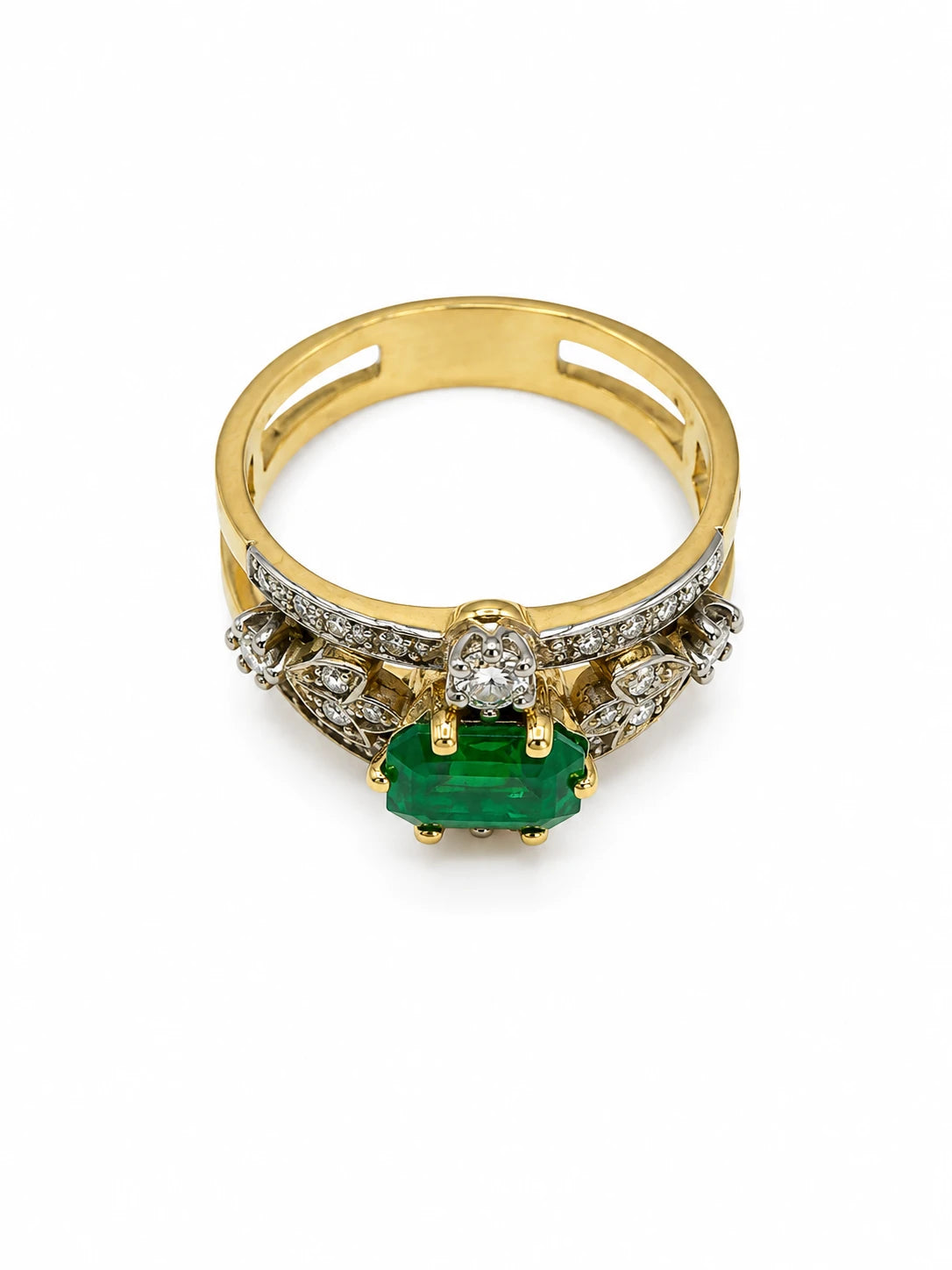 Bague or et Émeraude
