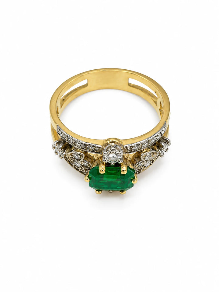 Bague or et Émeraude