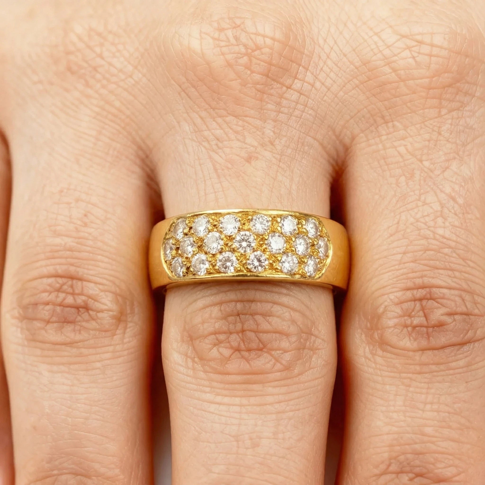 Non signée Bague Or jaune et Diamant pavage