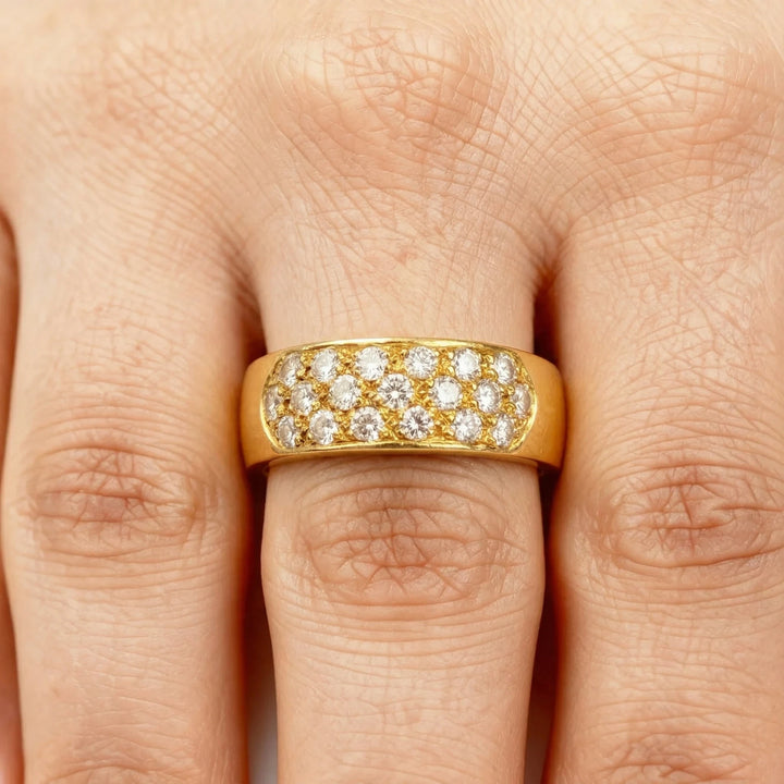 Bague or et Diamant pavage
